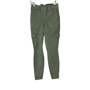 Spanx Medium Green Stretch Twill Ankle Cargo Pants 28191‎
